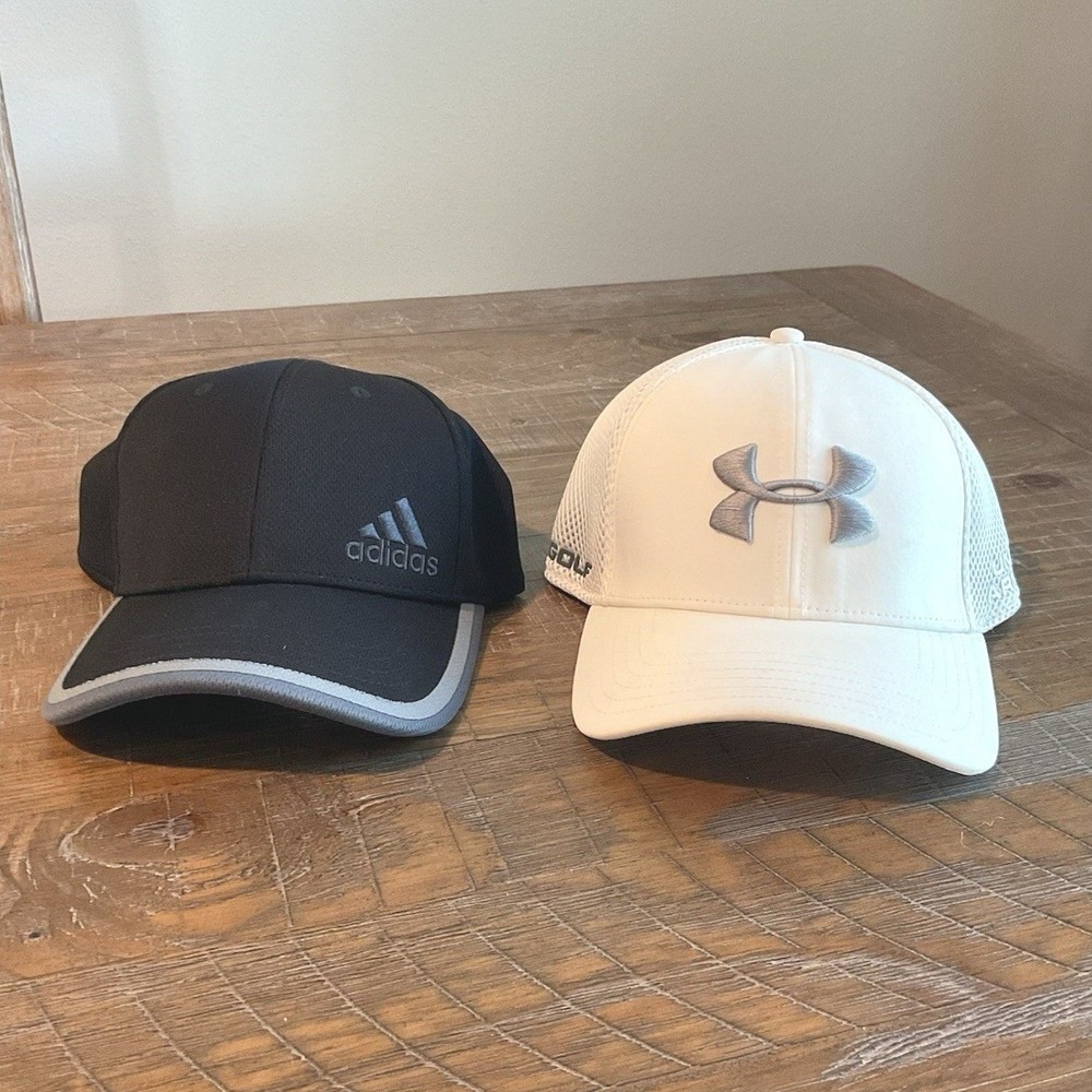 LOT‎ Mens Golf Hats Adidas Aeroready Under Armour Medium Moisture Wicking Cap M
